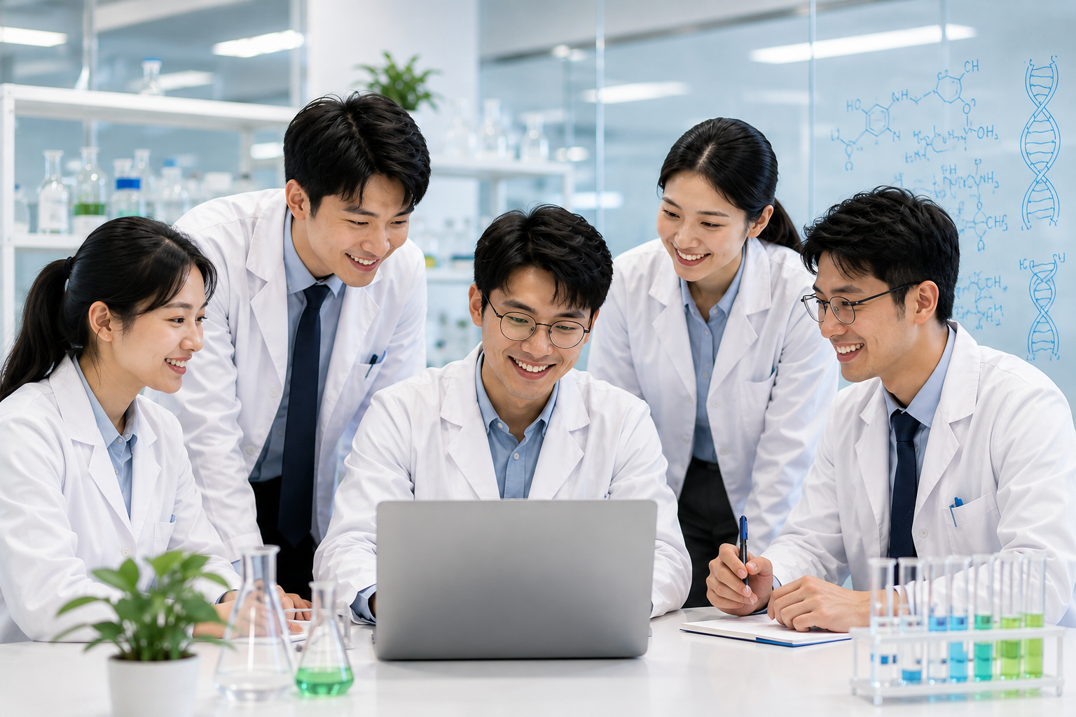 Helixia's team of scientists and researchers collaborating
